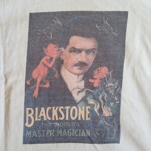 Harry Blackstone The Magician 1980 TV Show W/ Devils T-shirt XL White Cropped